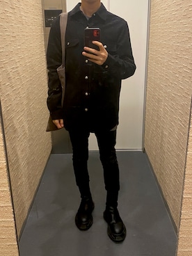 「RICK OWENS」｜「アイテム（ジャケット/アウター）」を使った、Aさん（メンズ・168cm）の秋コーディネート