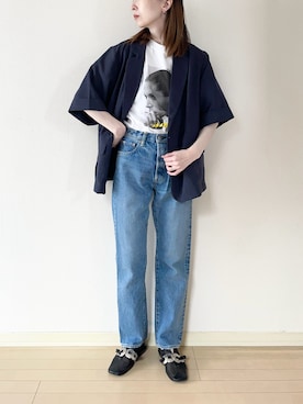 「アイテム（その他アウター）」を使った、𝐀𝐍𝐘さん（レディース・157cm）の夏コーディネート