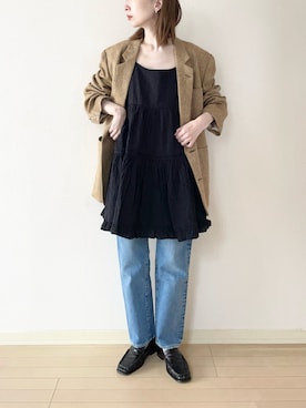 「tiptop（ティップトップ）のアイテム（ワンピース/ドレス）」を使った、𝐀𝐍𝐘さん（レディース・156cm）の春コーディネート