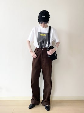 「アイテム（帽子）」を使った、𝐀𝐍𝐘さん（レディース・156cm）の夏コーディネート