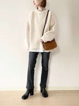 「FOSSIL（フォッシル）のアイテム（ショルダーバッグ）」を使った、𝐀𝐍𝐘さん（レディース・156cm）の冬コーディネート