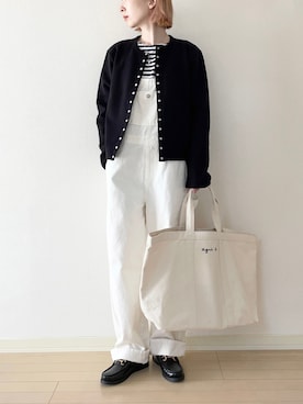 「アニエスベー」｜「アイテム（サロペット/オーバーオール）」を使った、𝐀𝐍𝐘さん（レディース・156cm）の秋コーディネート