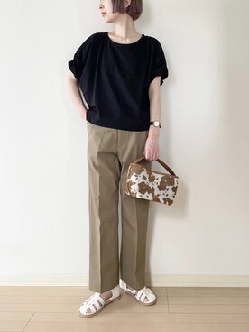 「menue（メヌエ）のレディース グルカフラットサンダル（サンダル）」を使った、𝐀𝐍𝐘さん（レディース・156cm）の夏コーディネート