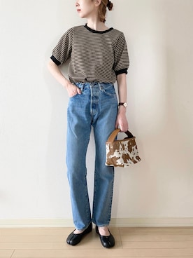 「アイテム（バレエシューズ）」を使った、𝐀𝐍𝐘さん（レディース・156cm）の夏コーディネート