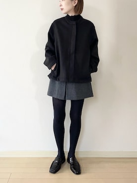 「アイテム（ノーカラージャケット）」を使った、𝐀𝐍𝐘さん（レディース・156cm）の秋コーディネート