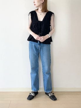 「アイテム（ドレスシューズ）」を使った、𝐀𝐍𝐘さん（レディース・156cm）の夏コーディネート
