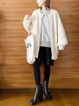 「THE SHINZONE（ザ　シンゾーン）のアイテム（スウェット）」を使った、𝐀𝐍𝐘さん（レディース・156cm）の冬コーディネート