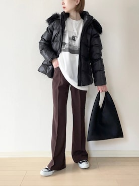 「カルバンクライン」｜「アイテム（その他）」を使った、𝐀𝐍𝐘さん（レディース・156cm）の秋コーディネート