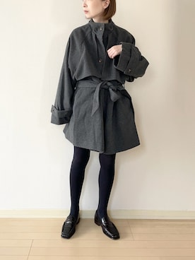 「アイテム（トレンチコート）」を使った、𝐀𝐍𝐘さん（レディース・156cm）の秋コーディネート
