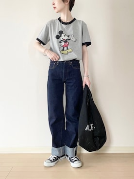 「ミッキー」｜「アイテム（その他）」を使った、𝐀𝐍𝐘さん（レディース・156cm）の夏コーディネート