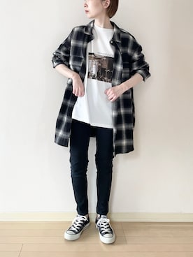 「JEANASIS（ジーナシス）のアイテム」を使った、𝐀𝐍𝐘さん（レディース・156cm）の秋コーディネート