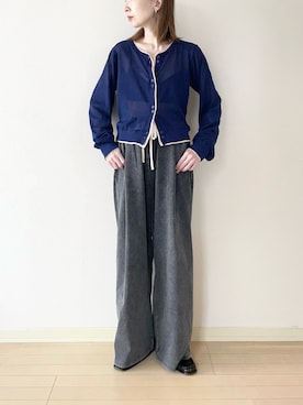 「tiptop（ティップトップ）のアイテム（パンツ）」を使った、𝐀𝐍𝐘さん（レディース・156cm）の春コーディネート