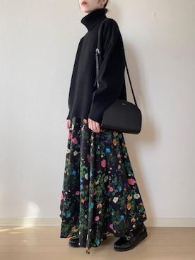 「A.P.C.（アーペーセー）のSAC DEMI-LUNE（ショルダーバッグ）」を使った、𝐀𝐍𝐘さん（レディース・156cm）の冬コーディネート
