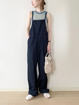 「Ameri（アメリ）のアイテム（タンクトップ）」を使った、𝐀𝐍𝐘さん（レディース・156cm）の夏コーディネート