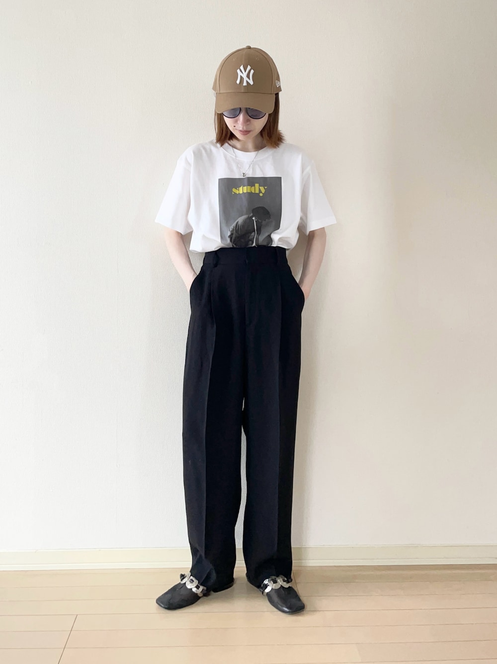 【6(ROKU)】ジョーゼット ストレート タック パンツ 6(ROKU)＞ジョーゼット ストレート タック パンツ（スラックス