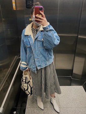 「MONKI（モンキ）のアイテム（ドレス）」を使った、🪐N͓̽i͓̽n͓̽k͓̽🪐さん（レディース・168cm）の冬コーディネート