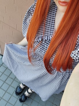 「PUNYUS（プニュズ）のアイテム（シャツワンピース）」を使った、kyanさん（レディース・159cm）の夏コーディネート