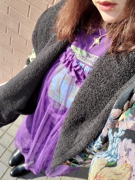 「jouetie（ジュエティ）のアイテム（ブルゾン）」を使った、kyanさん（レディース・159cm）の冬コーディネート