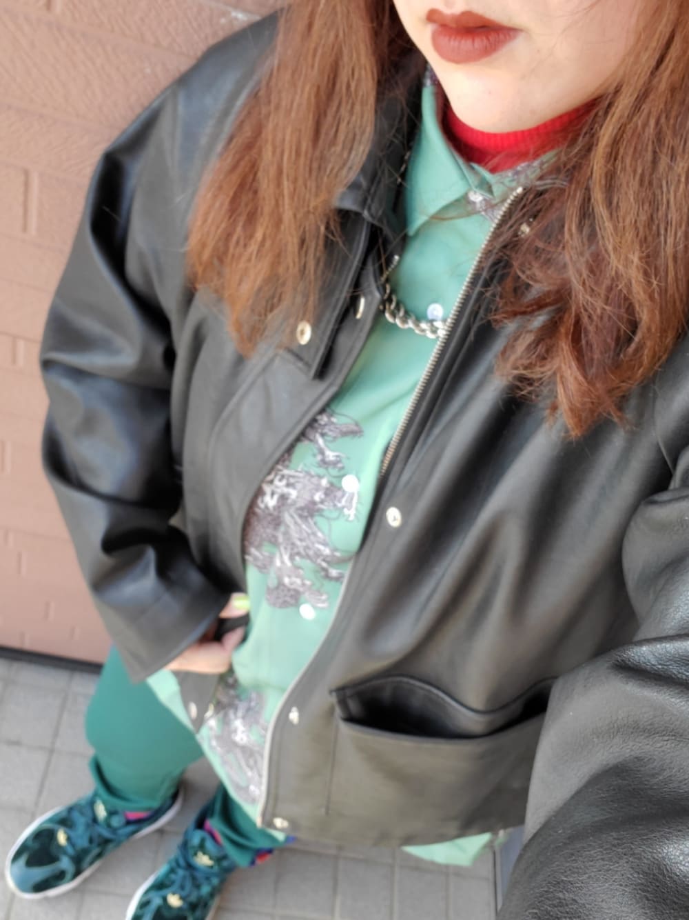 GQ1828◇CASPER JOHN AIVER : ワイドヴィーガンレザー AIVER（アイバー）の「CASPER JOHN AIVER ワイドヴィーガン