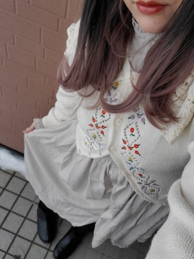 「PUNYUS（プニュズ）のアイテム（ワンピース/ドレス）」を使った、kyanさん（レディース・159cm）の冬コーディネート