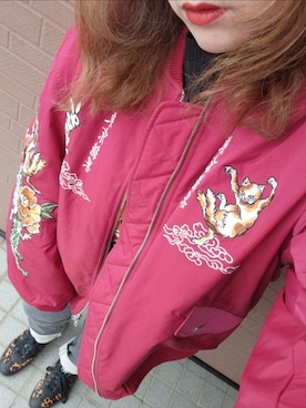 「アイテム（MA-1）」を使った、kyanさん（レディース・159cm）の冬コーディネート