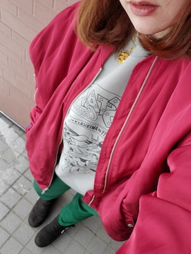 「PUNYUS（プニュズ）のアイテム（ジャケット/アウター）」を使った、kyanさん（レディース・159cm）の冬コーディネート