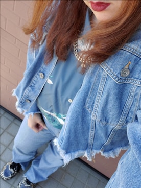 「JEANASIS（ジーナシス）のアイテム（デニムジャケット）」を使った、kyanさん（レディース・159cm）の春コーディネート