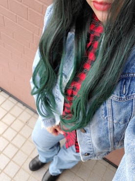 「Levi's（リーバイス）のアイテム（デニムジャケット、ブルー系）」を使った、kyanさん（レディース・159cm）の秋コーディネート