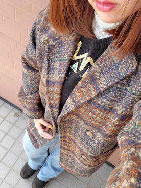 「classicalelf（クラシカルエルフ）のアイテム（ピーコート）」を使った、kyanさん（レディース・159cm）の秋コーディネート