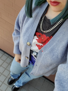 「SBG（エスビー）のSBG 喜平チェーンネックレス（ネックレス）」を使った、kyanさん（レディース・159cm）の秋コーディネート