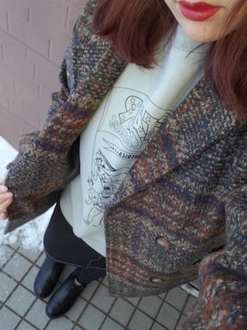 「classicalelf（クラシカルエルフ）のアイテム（ピーコート）」を使った、kyanさん（レディース・159cm）の冬コーディネート