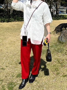 「MEDE19F（メデジュウキュウ）のアイテム（パンツ）」を使った、imariさん（レディース・160cm）の春コーディネート