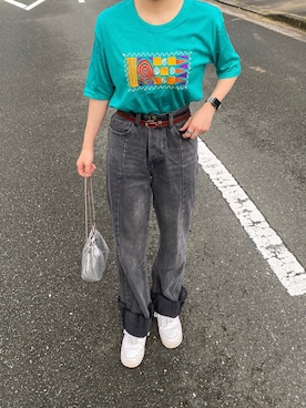 「カラーTシャツ」｜imariさん（レディース・160cm）の夏コーディネート