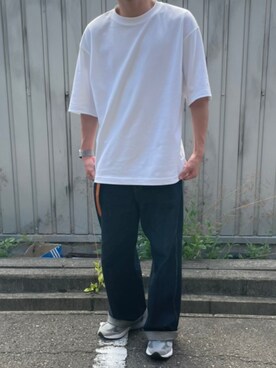 「Lui's（ルイス）のナローベルト（ベルト）」を使った、Kideshoさん（メンズ・165cm）の夏コーディネート