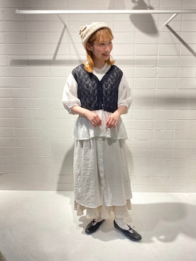 「ehka sopo（エヘカソポ）のアイテム（シャツワンピース）」を使った、おゆいさん（レディース・151cm）の夏コーディネート