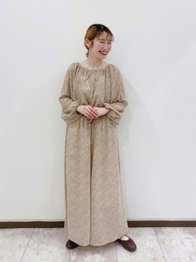 「小花柄」｜「アイテム（バレエシューズ）」を使った、おゆいさん（レディース・151cm）の夏コーディネート