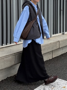 「アイテム（ベスト）」を使った、おゆいさん（レディース・151cm）の秋コーディネート