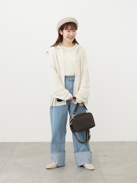 「春カラー」｜「アイテム（ハンチング/ベレー帽）」を使った、おゆいさん（レディース・151cm）の春コーディネート