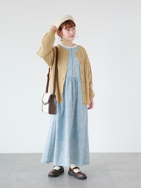 「アイテム（ハンチング/ベレー帽）」を使った、おゆいさん（レディース・151cm）の春コーディネート