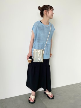 「ehka sopo（エヘカソポ）のアイテム（アクセサリー）」を使った、おゆいさん（レディース・151cm）の春コーディネート