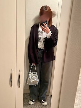 「CONVERSE（コンバース）のCONVERSE コンバース オール スター オックス / ALL STAR OX(BLACK) 32160321（スニーカー）」を使った、もちさん（レディース・160cm）の秋コーディネート