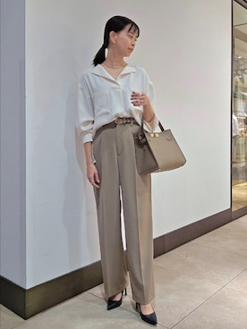 「オフィススタイル」｜「アイテム（パンツ）」を使った、nol hayashiさん（レディース・158cm）の冬コーディネート