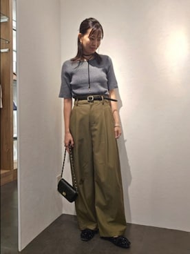 「カーキパンツ」｜nol hayashiさん（レディース・158cm）の秋コーディネート
