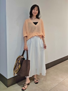 「NOLLEY’S（ノーリーズ）のアイテム（アクセサリー）」を使った、nol hayashiさん（レディース・158cm）の春コーディネート