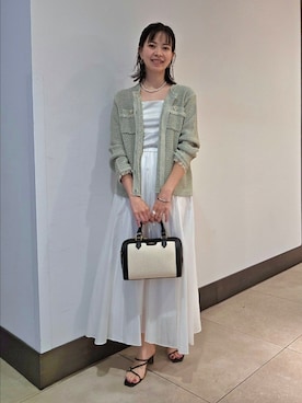 「NOLLEY’S（ノーリーズ）の【SINBONO/シンボノ】 コンビボストンバッグ（ボストンバッグ、ブラック系）」を使った、nol hayashiさん（レディース・158cm）の春コーディネート