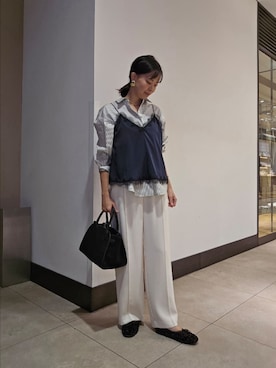 「スキッパーシャツ」｜nol hayashiさん（レディース・158cm）の秋コーディネート