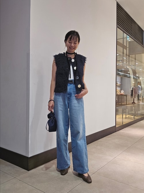 NOLLEY'S sophi ビックボタン起毛ファーベスト ノーリーズソフィー