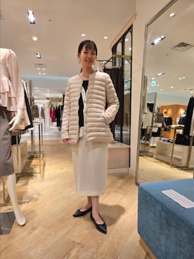 「アイテム（ダウンジャケット/コート）」を使った、nol hayashiさん（レディース・158cm）の秋コーディネート