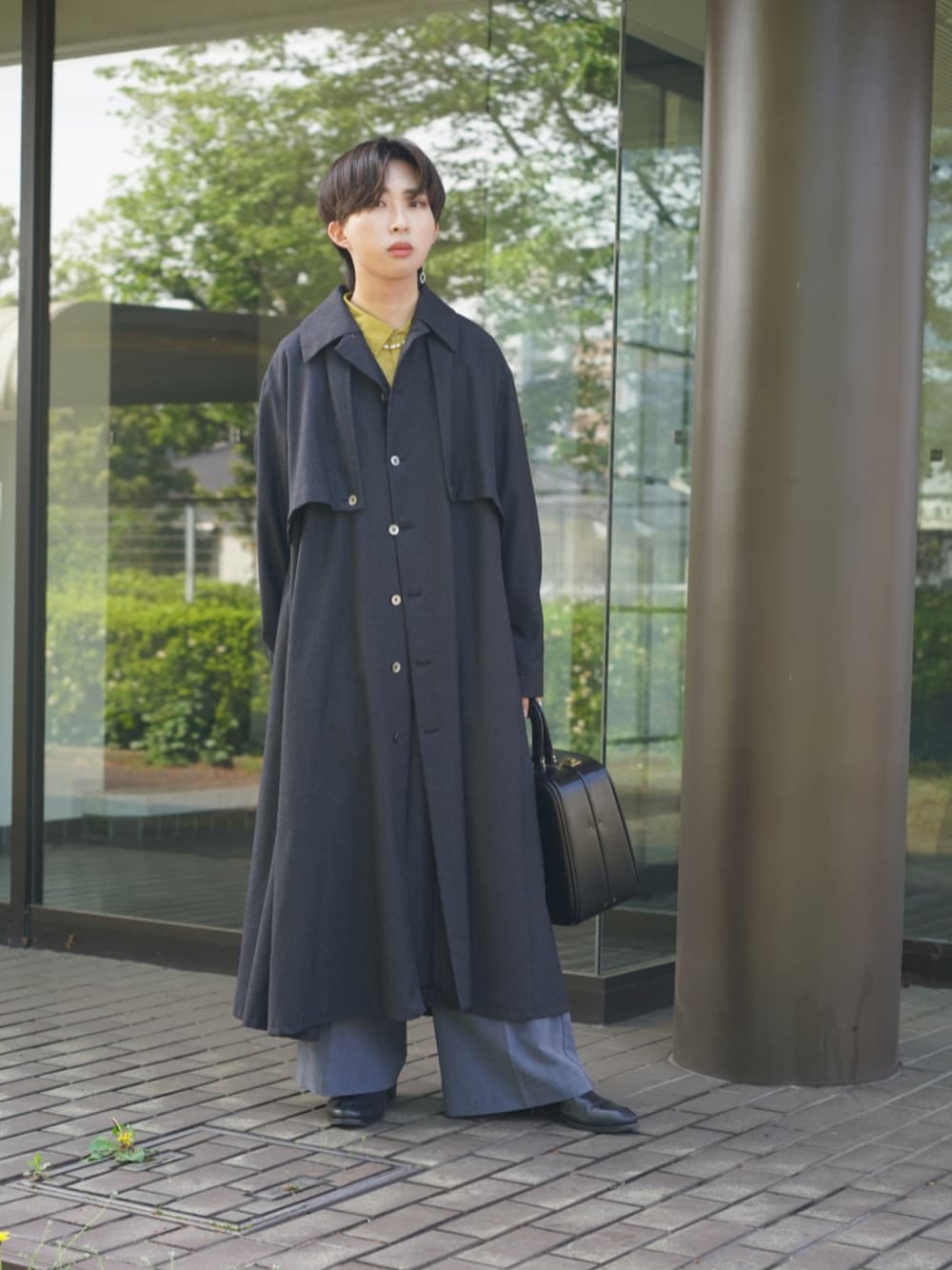 ヨウジヤマモト／ステンカラーコート Yohji Yamamotoのステンカラーコートを使ったメンズ人気ファッション