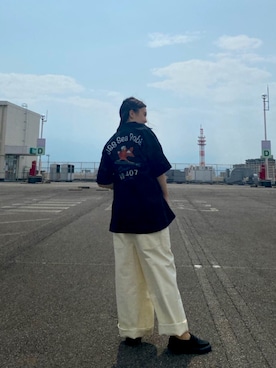 「AVIREX（アヴィレックス）のアイテム（サロペット/オーバーオール）」を使った、なちゃんさん（レディース・154cm）の夏コーディネート